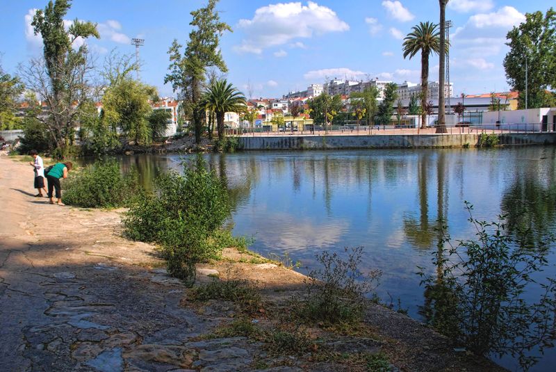 Rough pathway at Nabão River and Mouchão Park in the City of Tomar