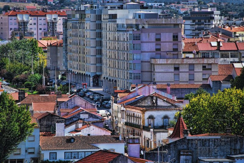 Panoramic view of the City of Tomar, especially Alameda 1º de Março